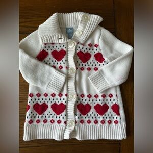 Baby GAP button-up heart sweater - 18-24months